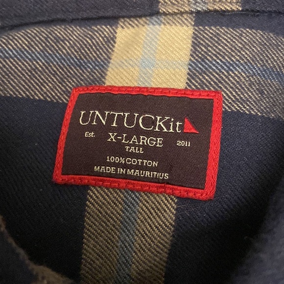 UNTUCKIt Vougeot Flannel Cotton Button Shirt Men’s X-LARGE-TALL LS Plaid. - Picture 3 of 5